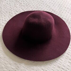 American Apparel Floppy Wool Felt Hat in burgundy / plum